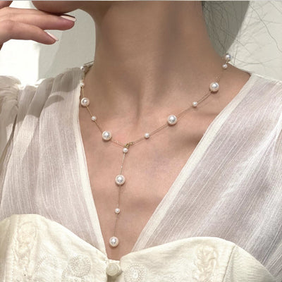 Pearl Necklace Clavicle Chain Ainuua