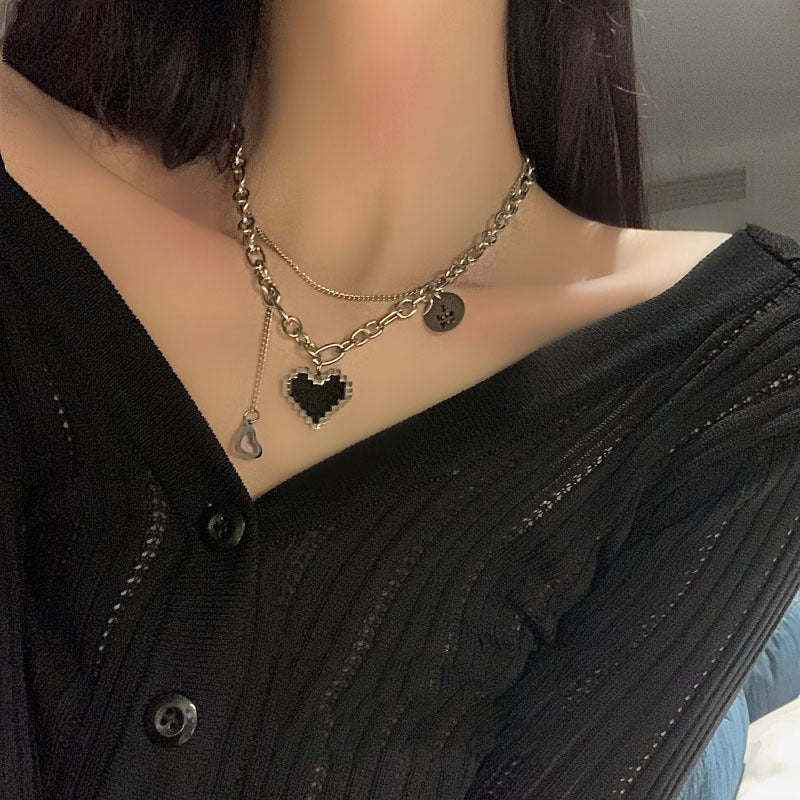 Double Layered Love Heart Necklaces Ainuua