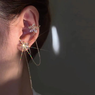 Exquisite Zircon Flower Ear Clip CJ
