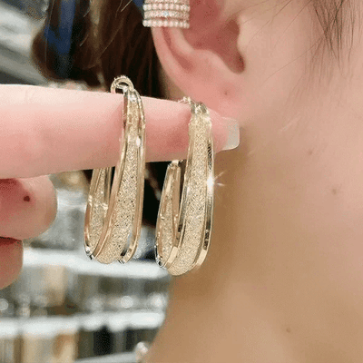 Full Diamond Oval Earrings CJ