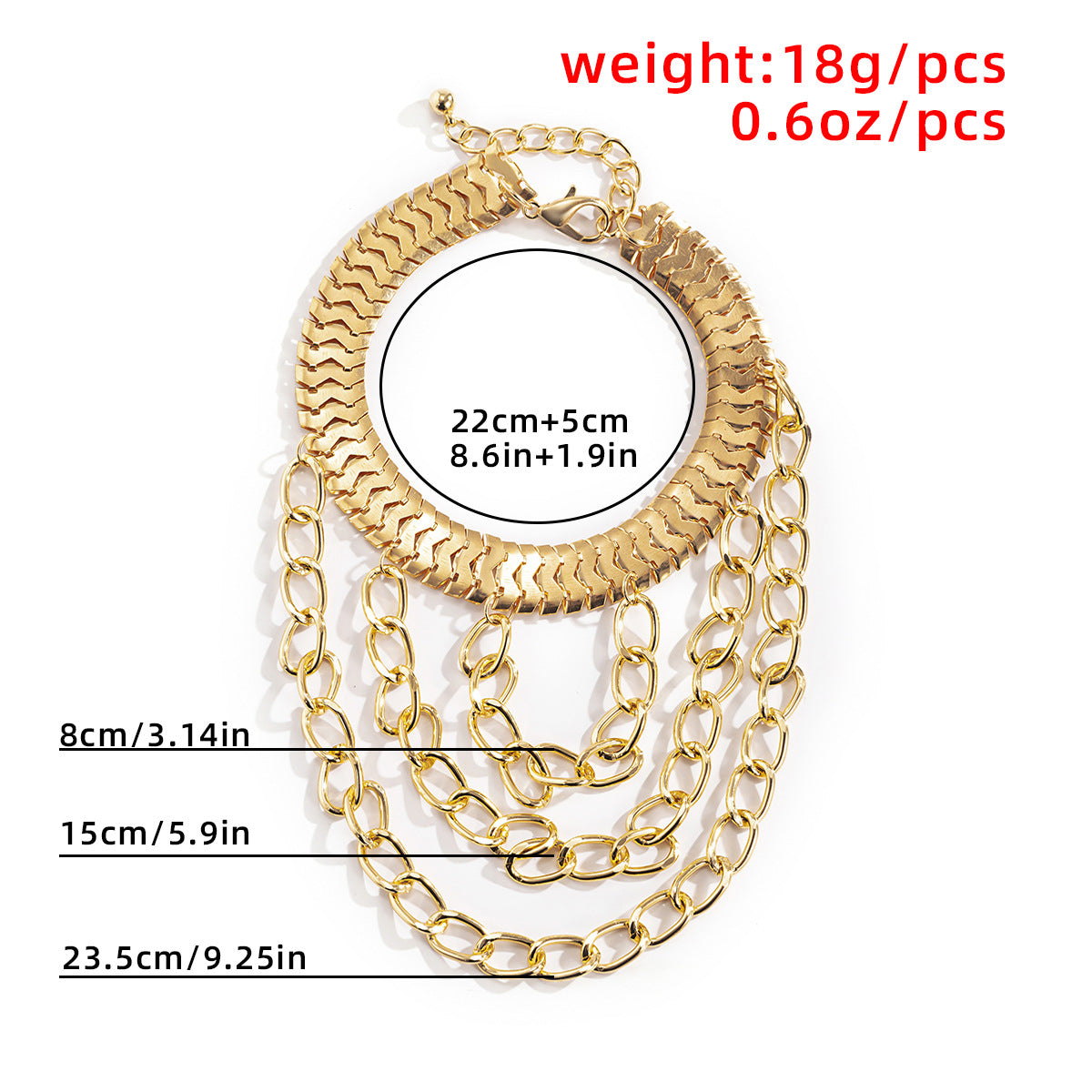 Simple Flat Snake Chain Metal Shoe Chain With Multiple Layers Of Personality Ainnua