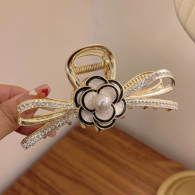 Pearl And Diamond Butterfly Grab Clip Delicate Oil Drops Ainuua