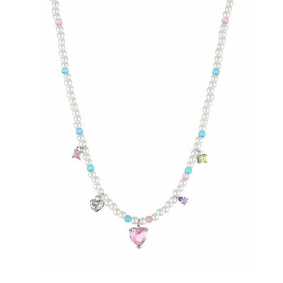 Love Pendant Pearl Mixed Crystal Necklace Ainuua