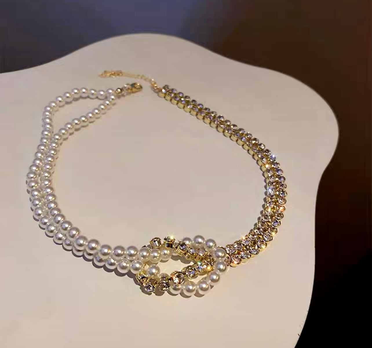 Pearl Zircon Chocker Necklace Ainnua